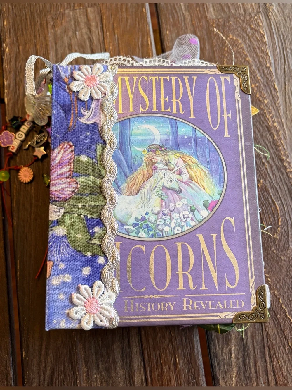 Fairy Woodland Magic Junk Journal HC Mystery Of Unicorns Decorated 3 Signatures